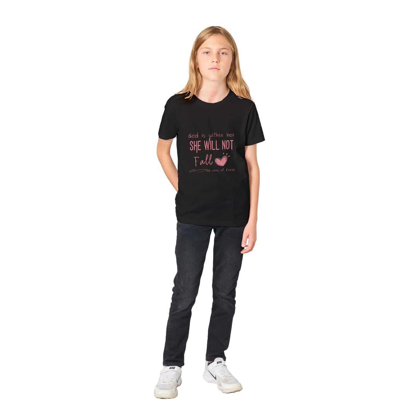 God is within Her - Premium Kids Crewneck T-shirt
